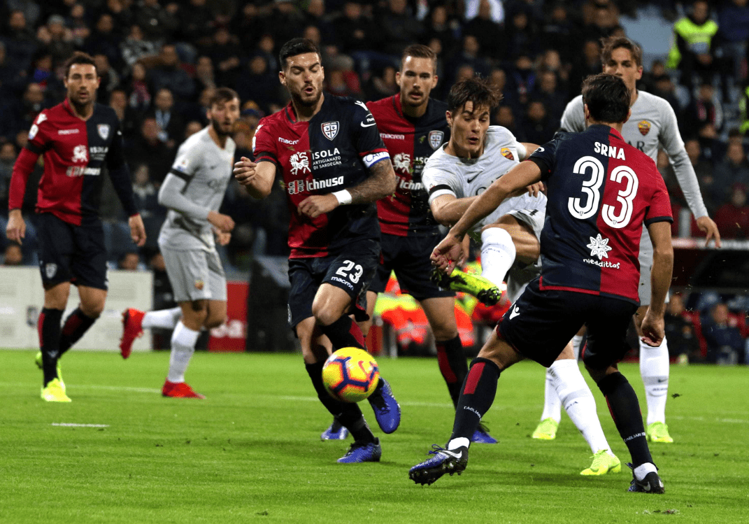 卡利亚里1-0十人罗马，加埃塔诺替补建功，切利克染红（加埃塔诺替补致胜，切利克染红，卡利亚里1-0力克十人罗马）